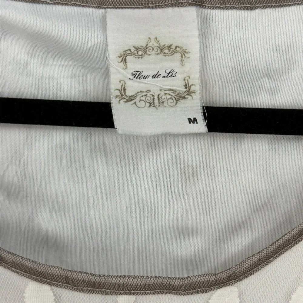 Fleur de Lis Layered Mixed-Print Boho Art Tunic Dress Floral & Polka Dot - Picture 10 of 11